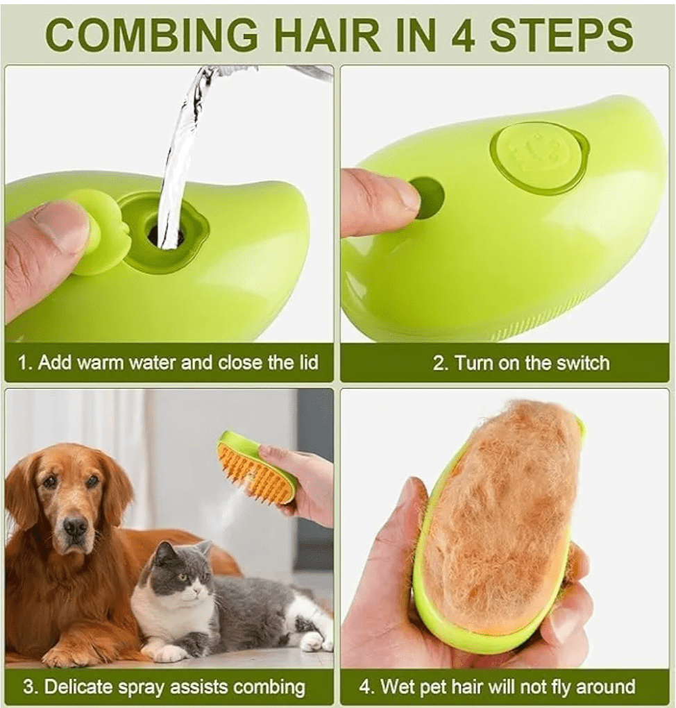 2 in 1 Pet Steam Brush - Buyna