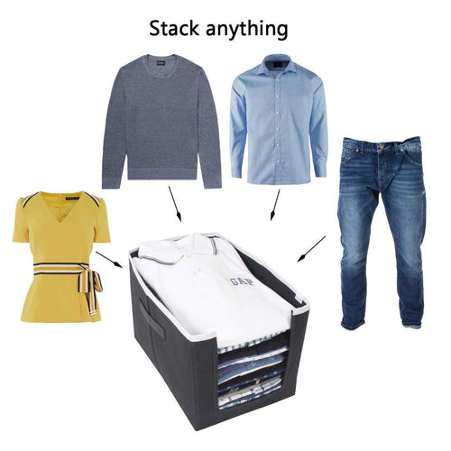 Closet Organizer - Foldable Shirts and Clothing Organizer Stackers(Pack of 3) Assorted Color - Buyna